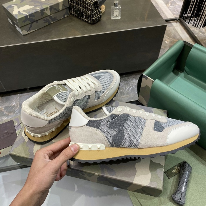 Valentino Mesh Fabric Camouflage Sneaker Size 39-45   5-Color
