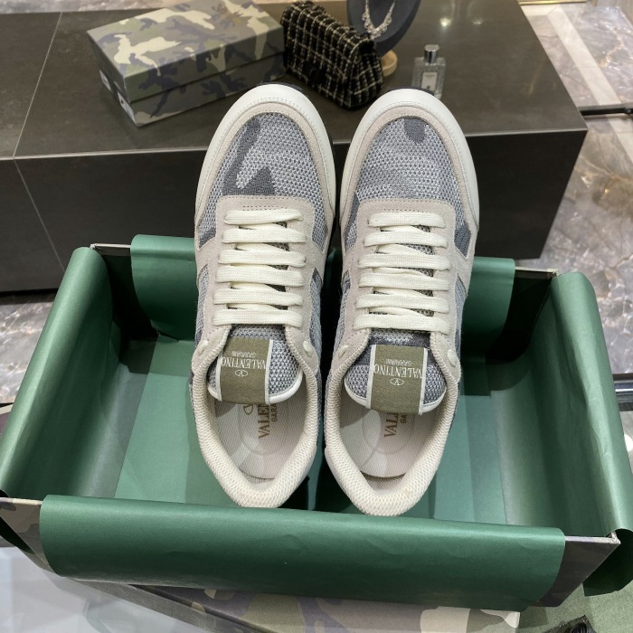 Valentino Mesh Fabric Camouflage Sneaker Size 39-45   5-Color