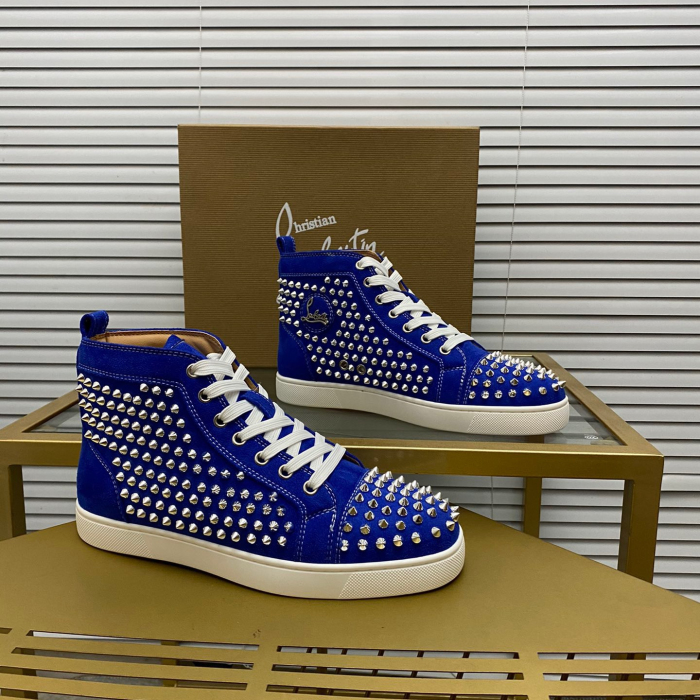 Christian Louboutin Louis Spikes High-Top Sneaker Size 36-46 10-Color