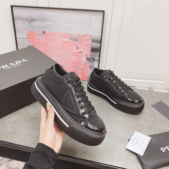 Prada Macro Re-Nylon and Leather Sneaker Size 35-40   2-Color