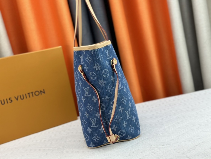 Louis Vuitton M40995 Neverfull Denim Cowboy Shopping Bags Size 31*28*14cm