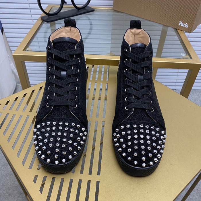 Christian Louboutin Lou Spikes High-Top Sneaker Size 36-46  10-Color
