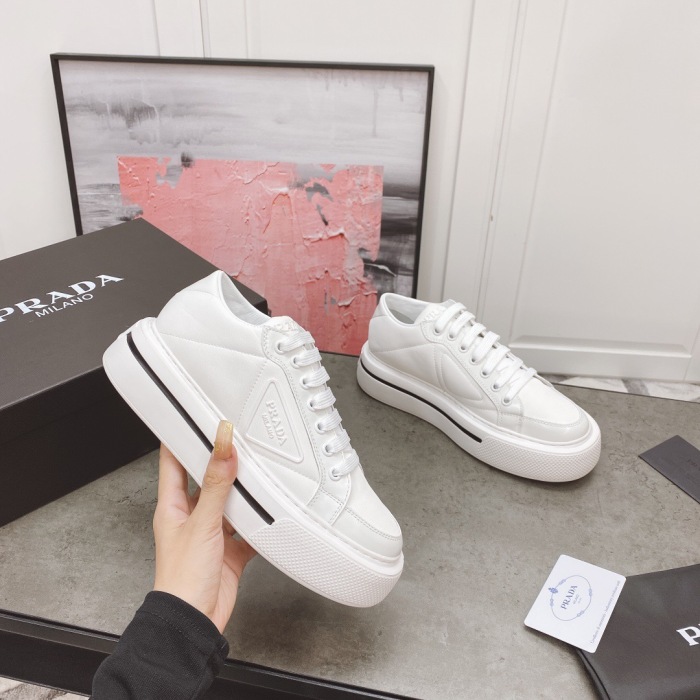 Prada Macro Re-Nylon and Leather Sneaker Size 35-40   2-Color