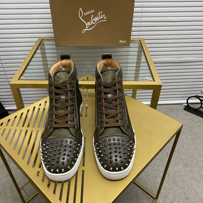 Christian Louboutin Lou Spikes High-Top Sneaker Size 36-46  10-Color