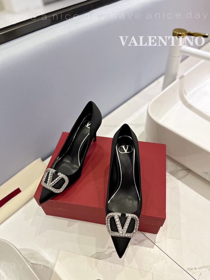 Valentino Vlogo Signature Satin Slingback Pumps Size 35-41 5-Color