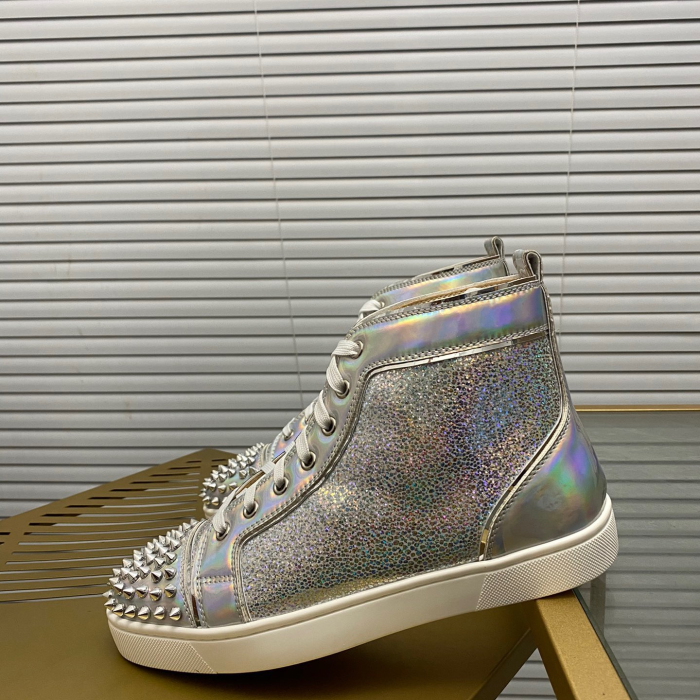 Christian Louboutin Lou Spikes High-Top Sneaker Size 36-46  10-Color