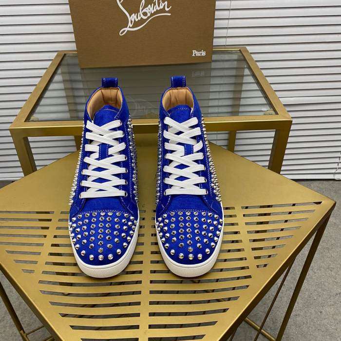 Christian Louboutin Louis Spikes High-Top Sneaker Size 36-46 10-Color