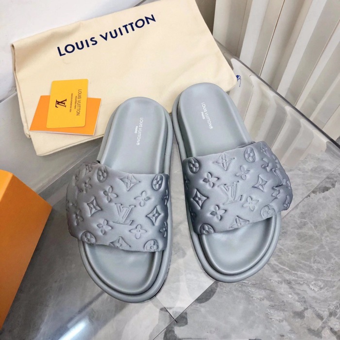 Louis Vuitton Pool Pillow Flat Comfort Slippers Size 36-46 5-Color