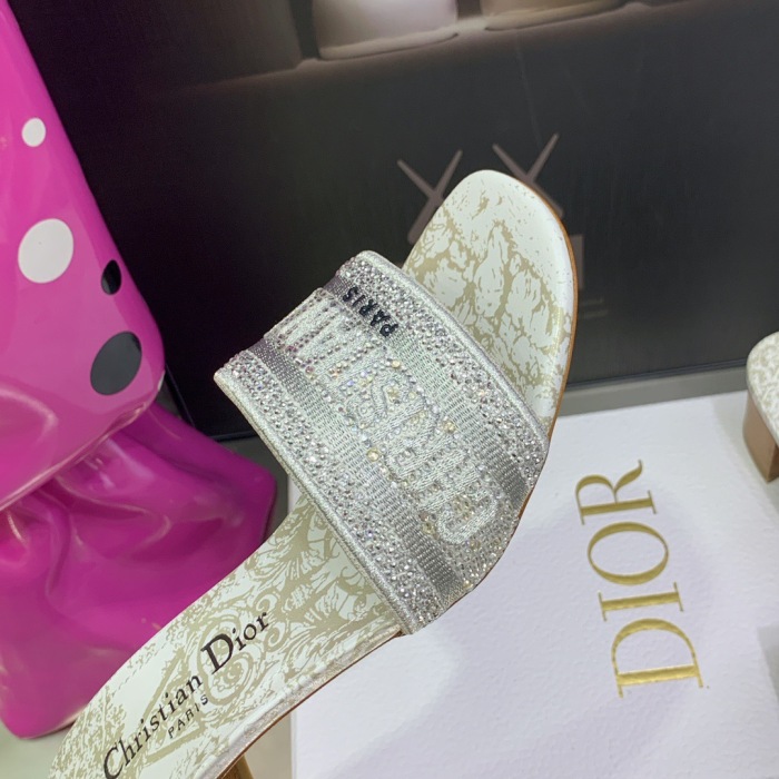 Dior Dway with Diamond Heeled Sandal Pumps Size 35-41 7-Color