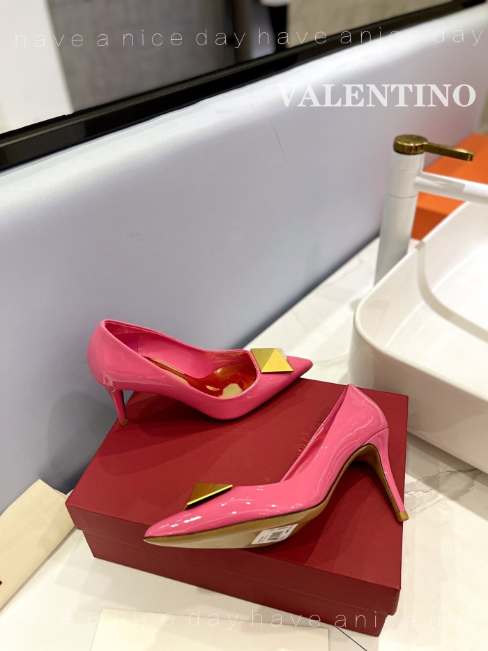 Valentino One Stud Patent Leather Pumps Size 35-41 4-Color