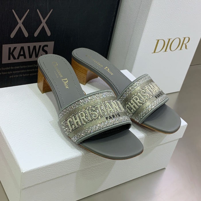 Dior Dway with Diamond Heeled Sandal Pumps Size 35-41 7-Color