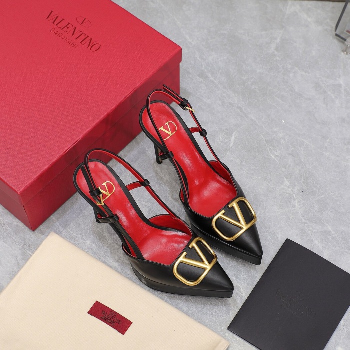 Valentino Vlogo Signature Calfskin Slingback Pumps Size 35-41 4-Color