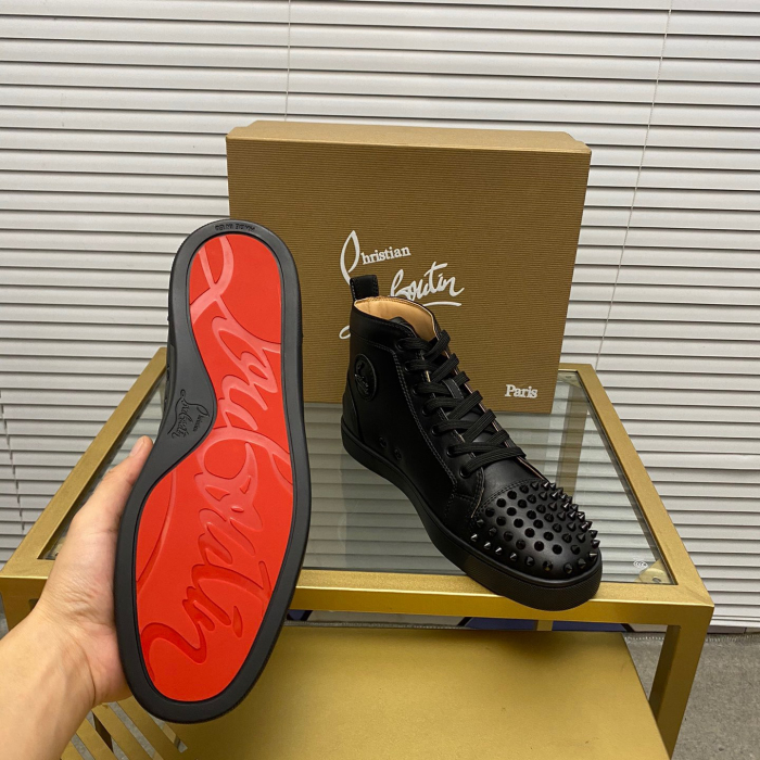 Christian Louboutin Lou Spikes High-Top Sneaker Size 36-46  10-Color