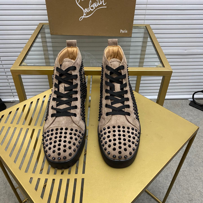 Christian Louboutin Louis Spikes High-Top Sneaker Size 36-46 10-Color