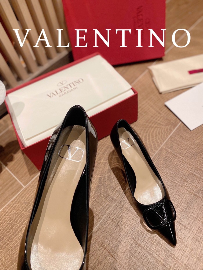 Valentino Vlogo Signature Patent Leather Slingback Pumps Size 35-41 4-Color