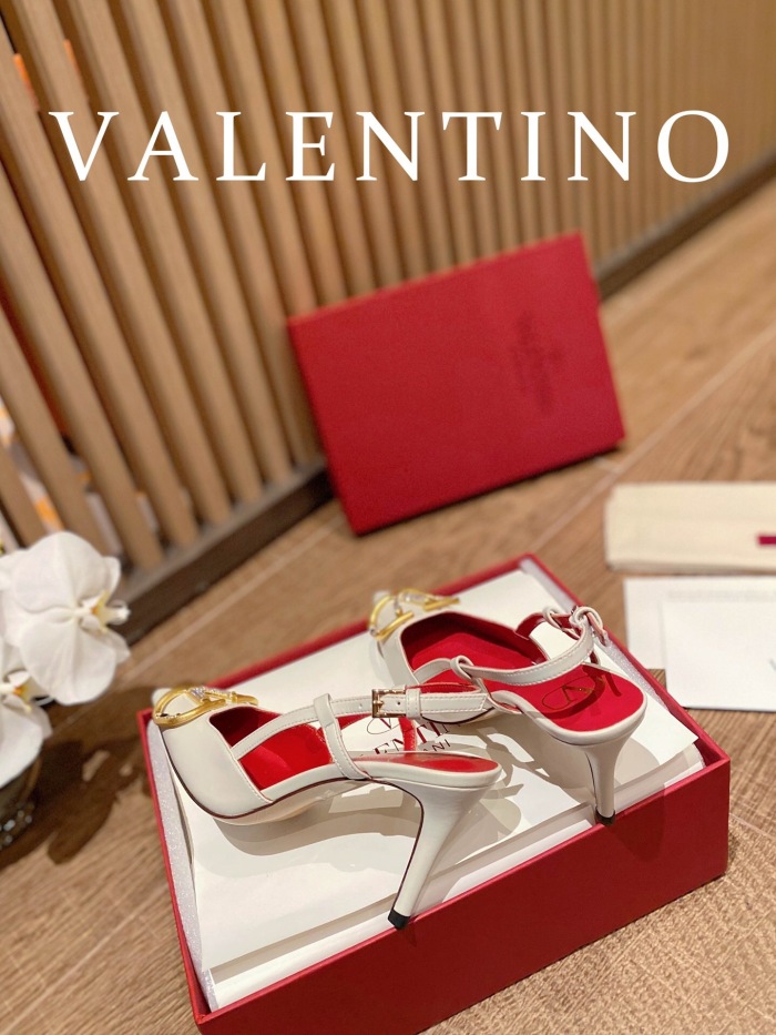 Valentino Vlogo Signature Satin Slingback Pumps Size 35-41 4-Color