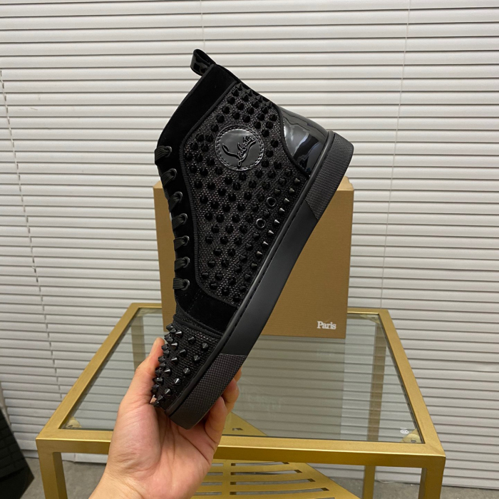 Christian Louboutin Louis Spikes High-Top Sneaker Size 36-46 10-Color