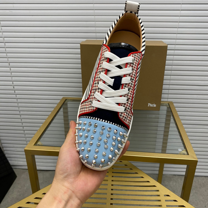 Christian Louboutin Louis Junior Spikes Sneaker Size 36-46  9-Color