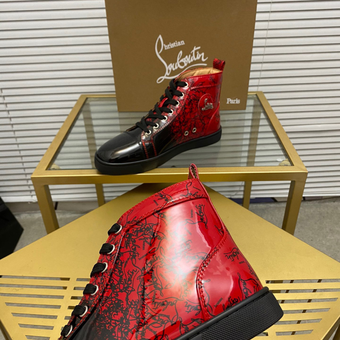 Christian Louboutin Fun Louis High-Top Sneaker Size 36-46  4-Color
