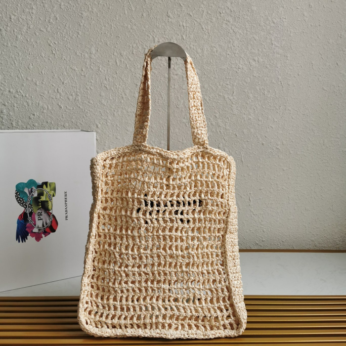 Prada 1BG393 Raffia Tote Bags Size 36*38*3cm