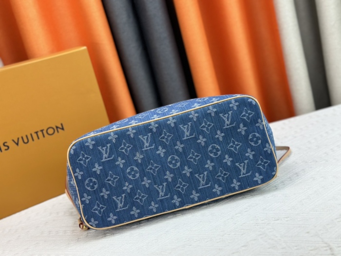 Louis Vuitton M40995 Neverfull Denim Cowboy Shopping Bags Size 31*28*14cm