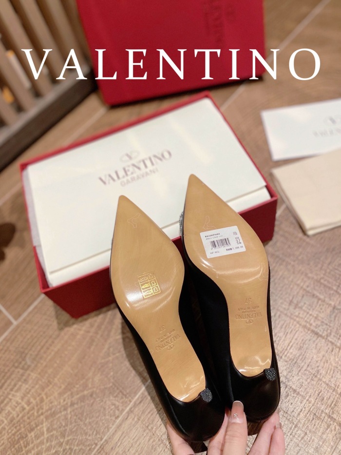 Valentino Vlogo Signature Satin Slingback Pumps Size 35-41 4-Color
