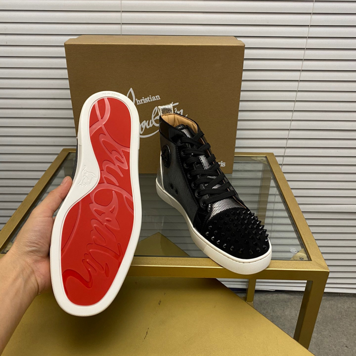 Christian Louboutin Lou Spikes High-Top Sneaker Size 36-46  10-Color