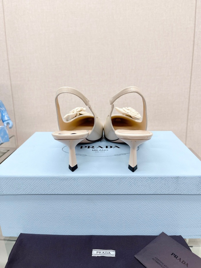 Prada Brushed Leather Slingback Pumps Size 35-40 2-Color