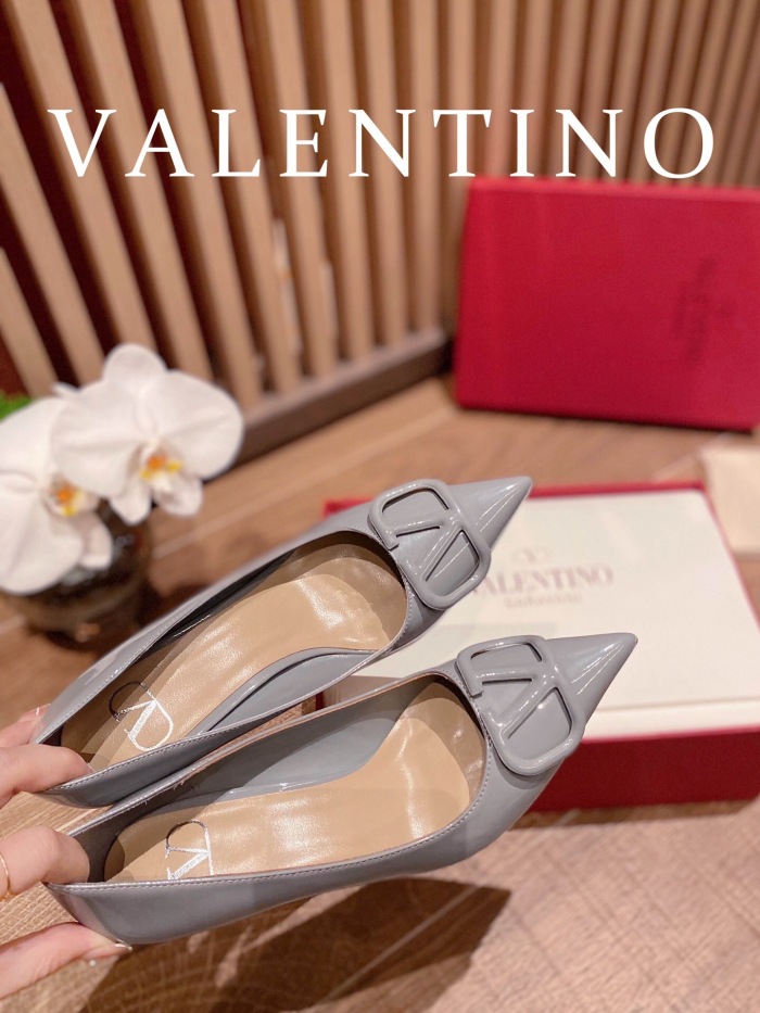 Valentino Vlogo Signature Patent Leather Slingback Pumps Size 35-41 4-Color