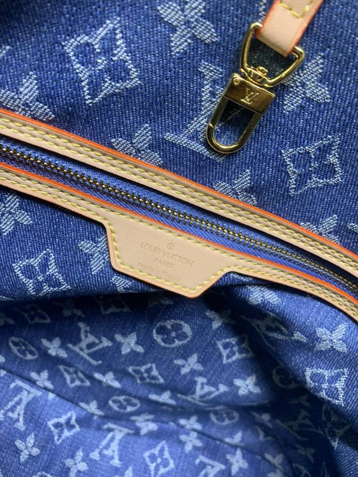 Louis Vuitton M40995 Neverfull Denim Cowboy Shopping Bags Size 32*29*17cm
