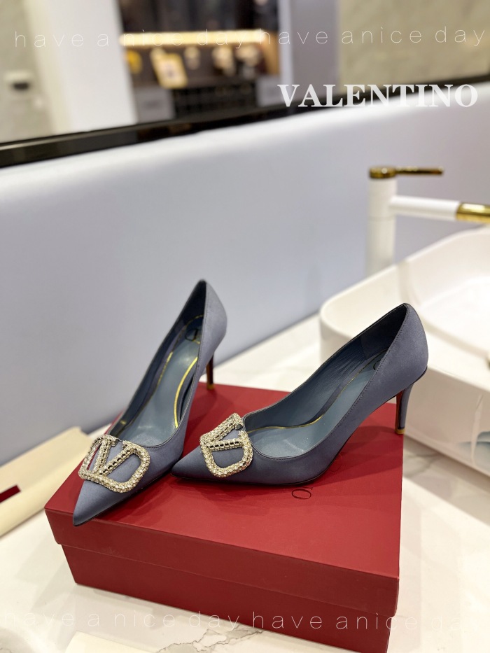 Valentino Vlogo Signature Satin Slingback Pumps Size 35-41 5-Color