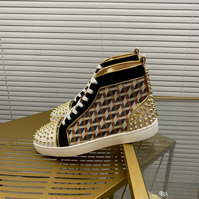 Christian Louboutin Louis Spikes High-Top Sneaker Size 36-46  5-Color