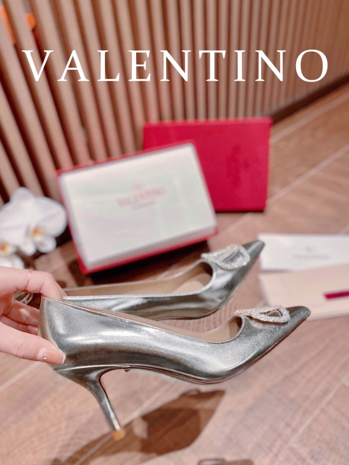 Valentino Vlogo Signature Satin Slingback Pumps Size 35-41 4-Color