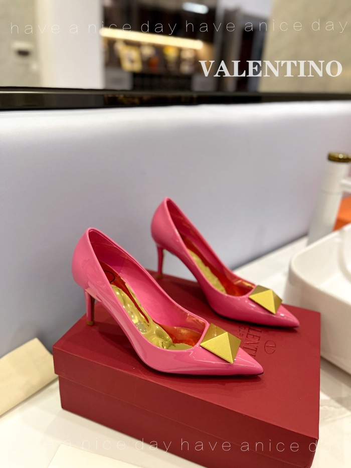 Valentino One Stud Patent Leather Pumps Size 35-41 4-Color