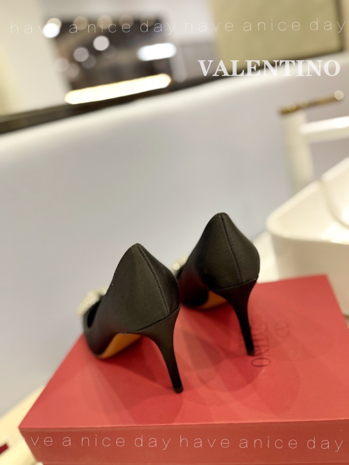 Valentino Vlogo Signature Satin Slingback Pumps Size 35-41 5-Color
