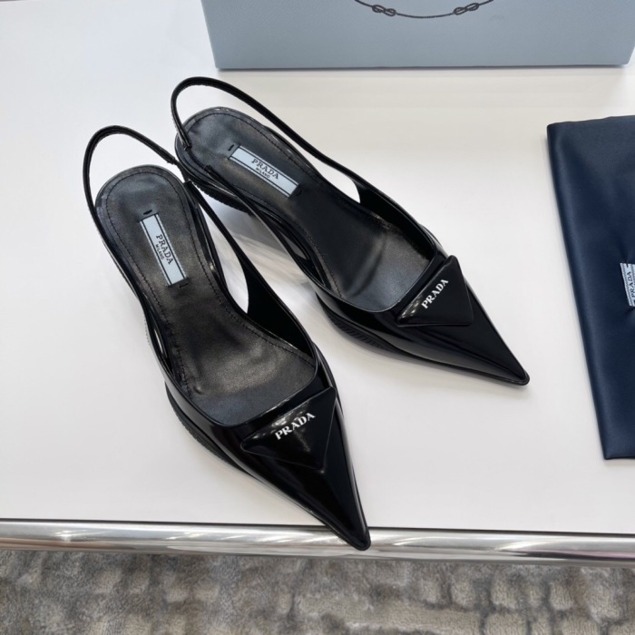 Prada Soft Padded Leather Slingback Pumps Size 35-41 4-Color