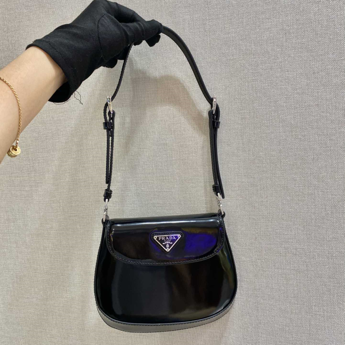 Prada 1BH188 Cleo brushed Leather Shoulder Bags Size 17*14.5*3cm