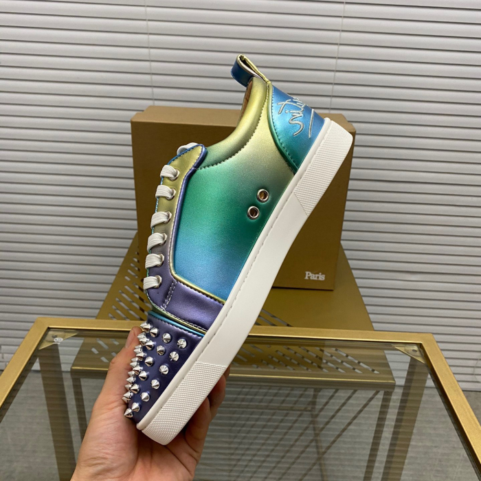 Christian Louboutin Louis Junior Spikes Sneaker Size 36-46  9-Color