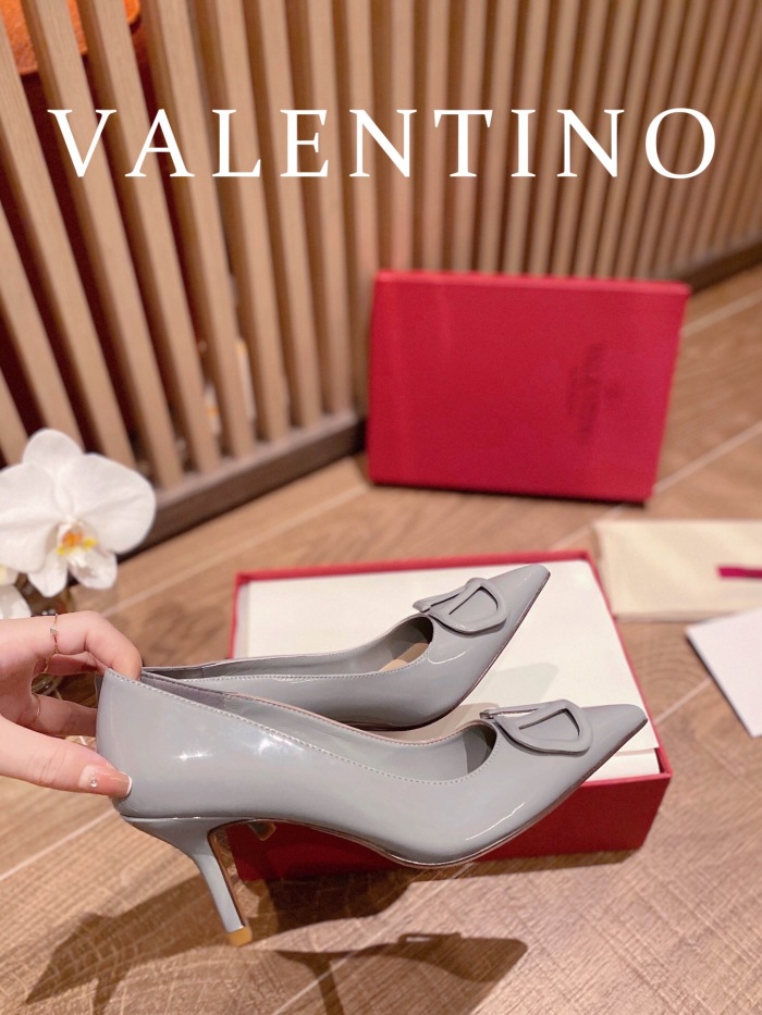 Valentino Vlogo Signature Patent Leather Slingback Pumps Size 35-41 4-Color