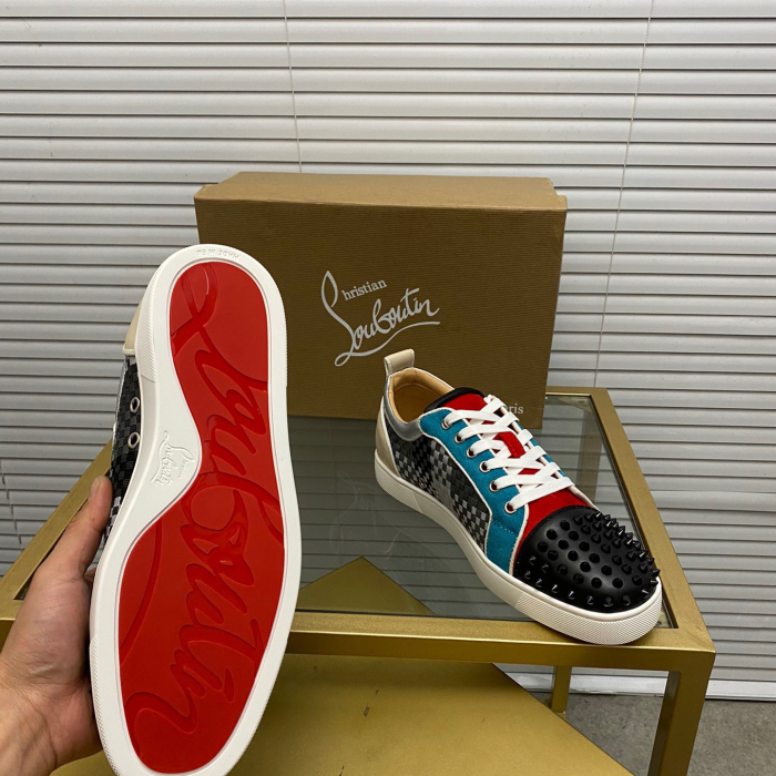 Christian Louboutin Louis Junior Spikes Sneaker Size 36-46  10-Color