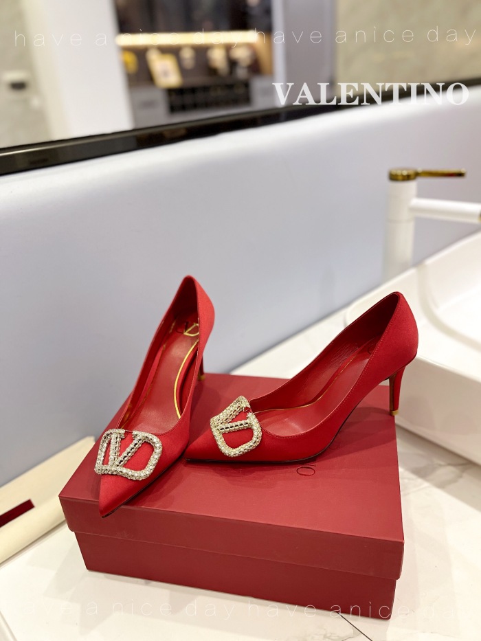 Valentino Vlogo Signature Satin Slingback Pumps Size 35-41 5-Color