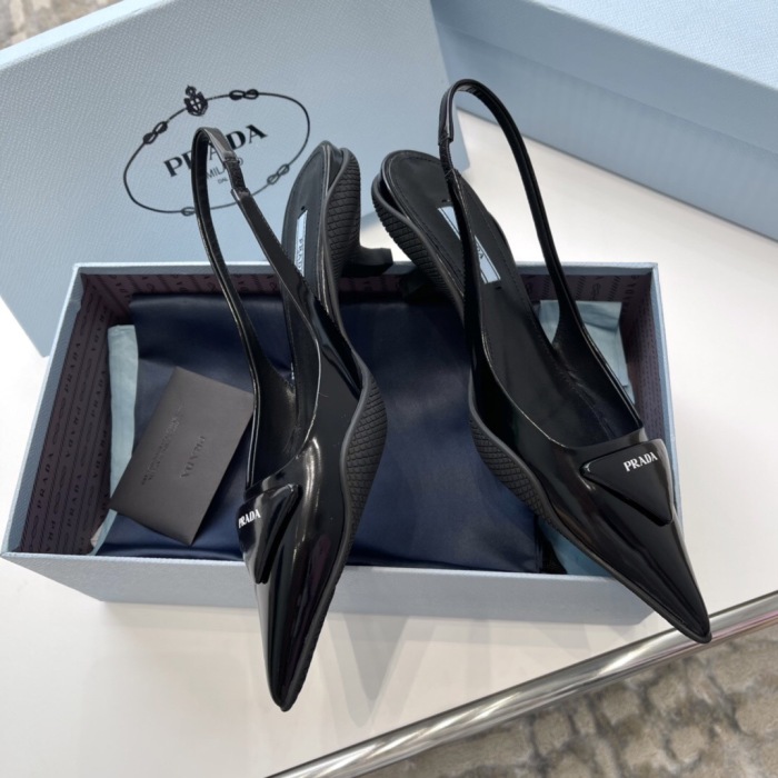 Prada Soft Padded Leather Slingback Pumps Size 35-41 4-Color