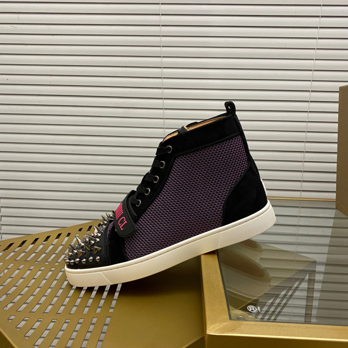 Christian Louboutin Lou Spikes High-Top Sneaker Size 36-46  10-Color
