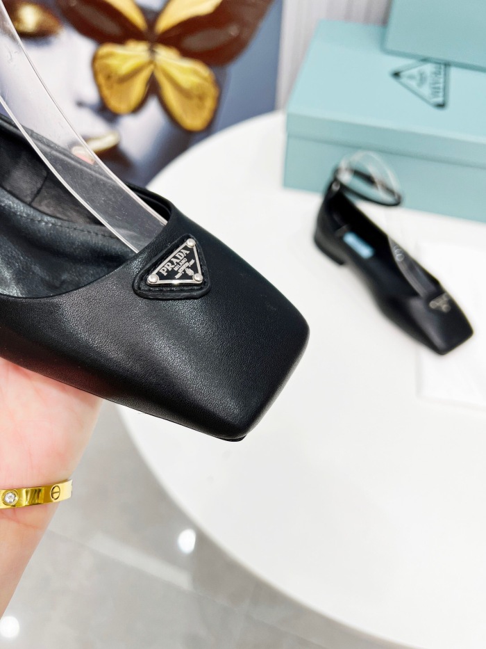 Prada Metallic Leather Ballerinas Pumps Size 35-41 3-Color