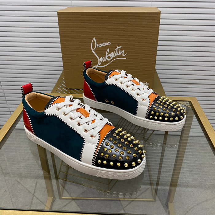 Christian Louboutin Louis Junior Spikes Sneaker Size 36-46  9-Color