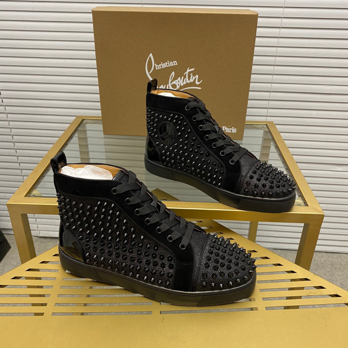 Christian Louboutin Louis Spikes High-Top Sneaker Size 36-46 10-Color