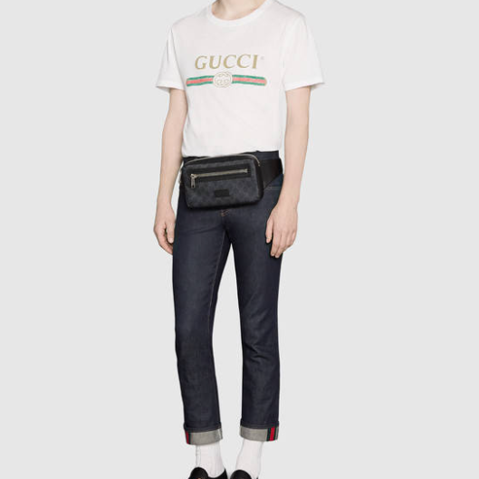 Gucci GG Supreme Black Belt Bags for Men Size 24*14*5.5cm