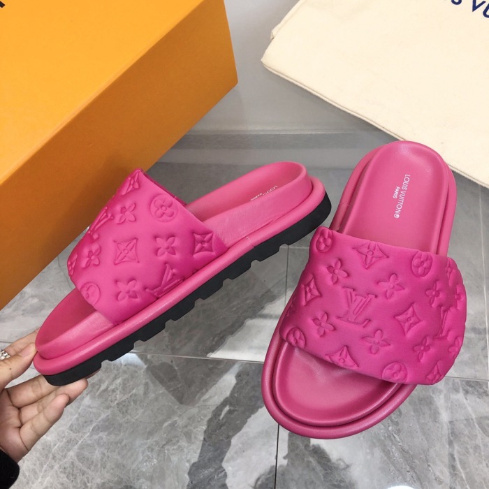 Louis Vuitton Pool Pillow Flat Comfort Slippers Size 36-46 5-Color