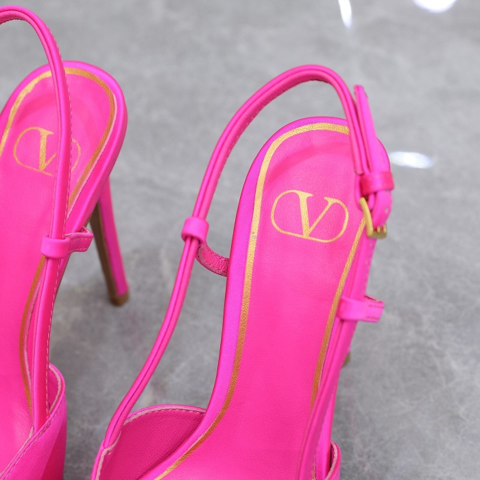 Valentino Vlogo Signature Satin Slingback Platform Size 35-41 5-Color