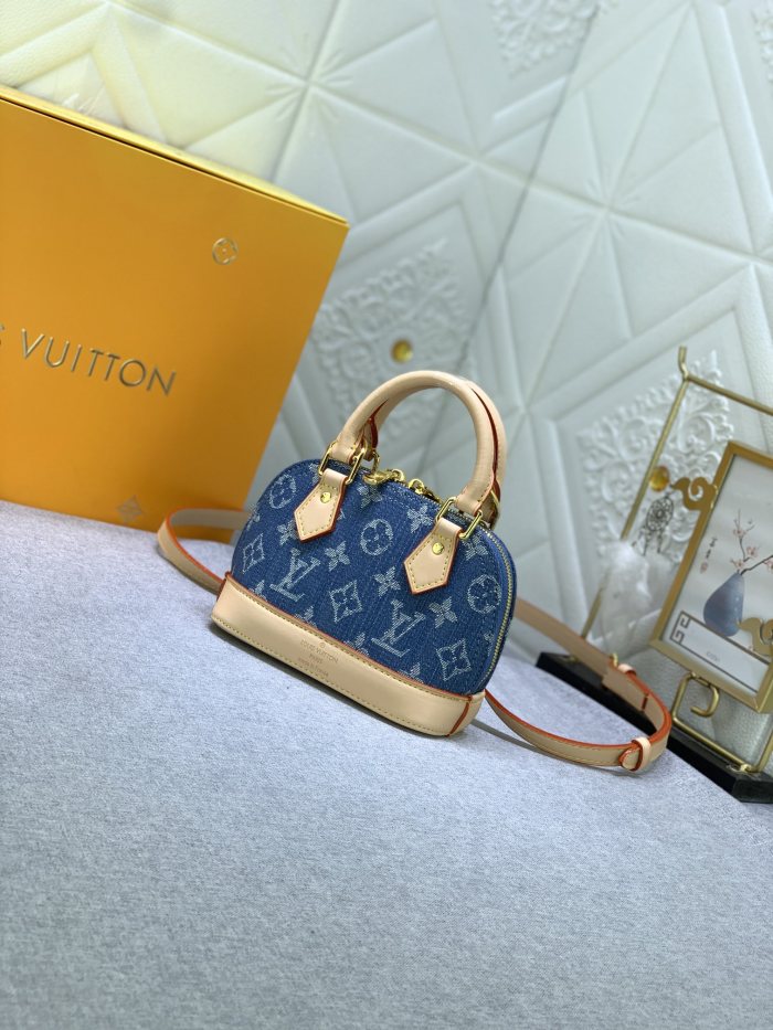 Louis Vuitton M82717 Alma Nano Denim Cowboy Shoulder Bags Size 18*12*8cm